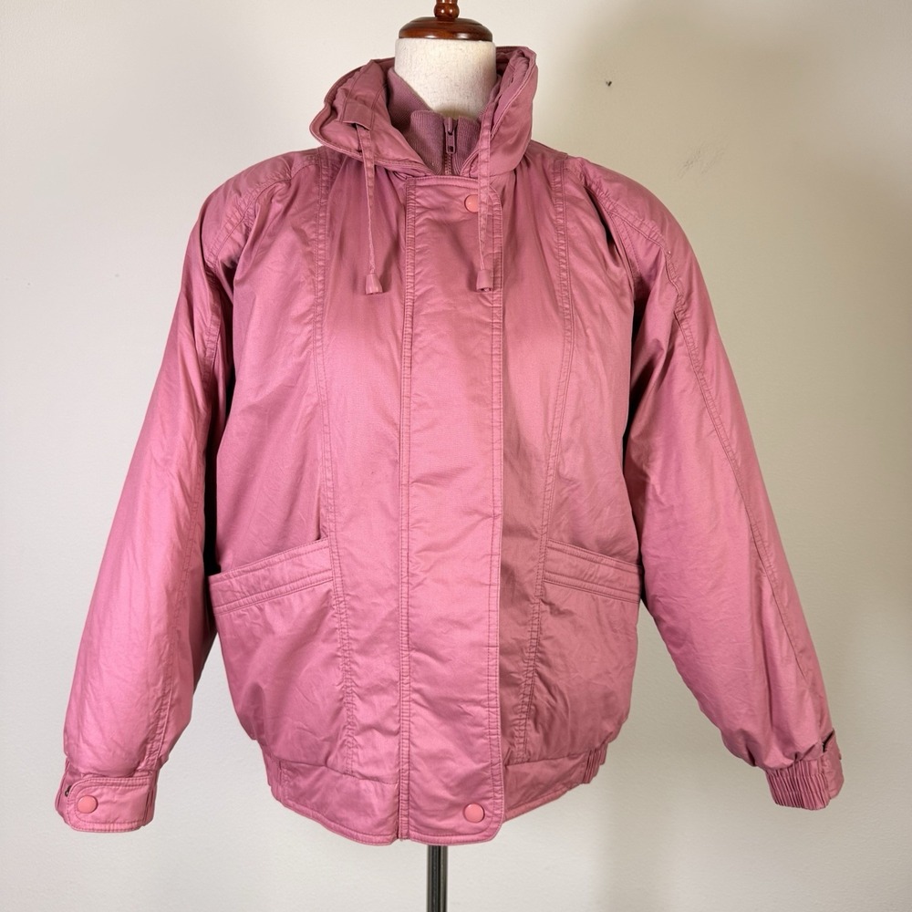 Eddie Bauer Vintage Goose Down Jacket‎ Women's Medium Pink Chore Coat Style